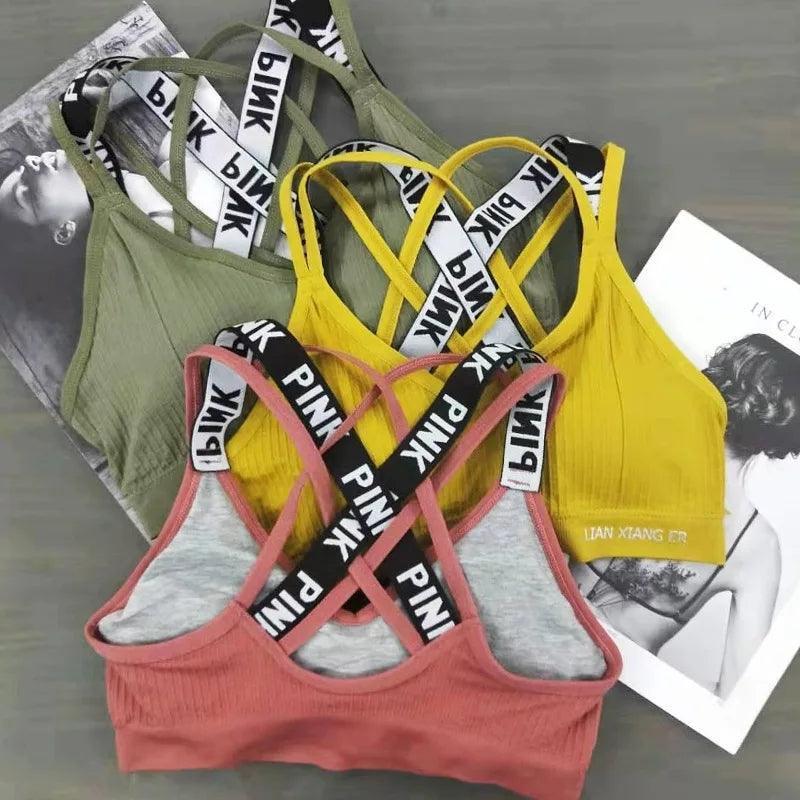 Pink Sports Bra Color 3 pcs Free Size - Pinoyhyper