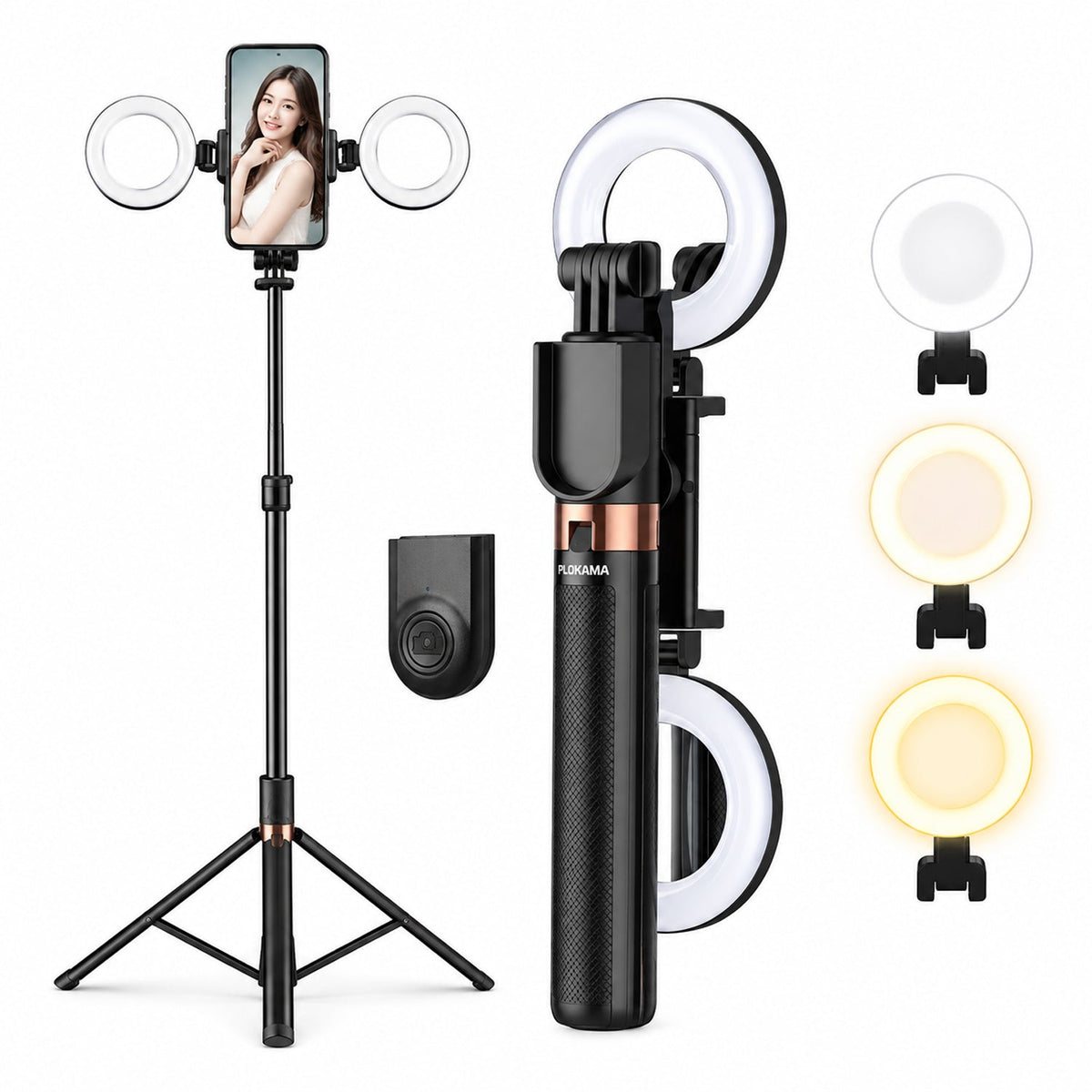 Plokama  Broadcast Stand with Ring Light & Phone Holder - Live-K9Pro