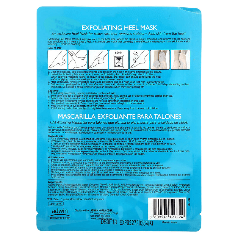 Purederm Exfoliating Heel Mask - 1 Pair - Pinoyhyper