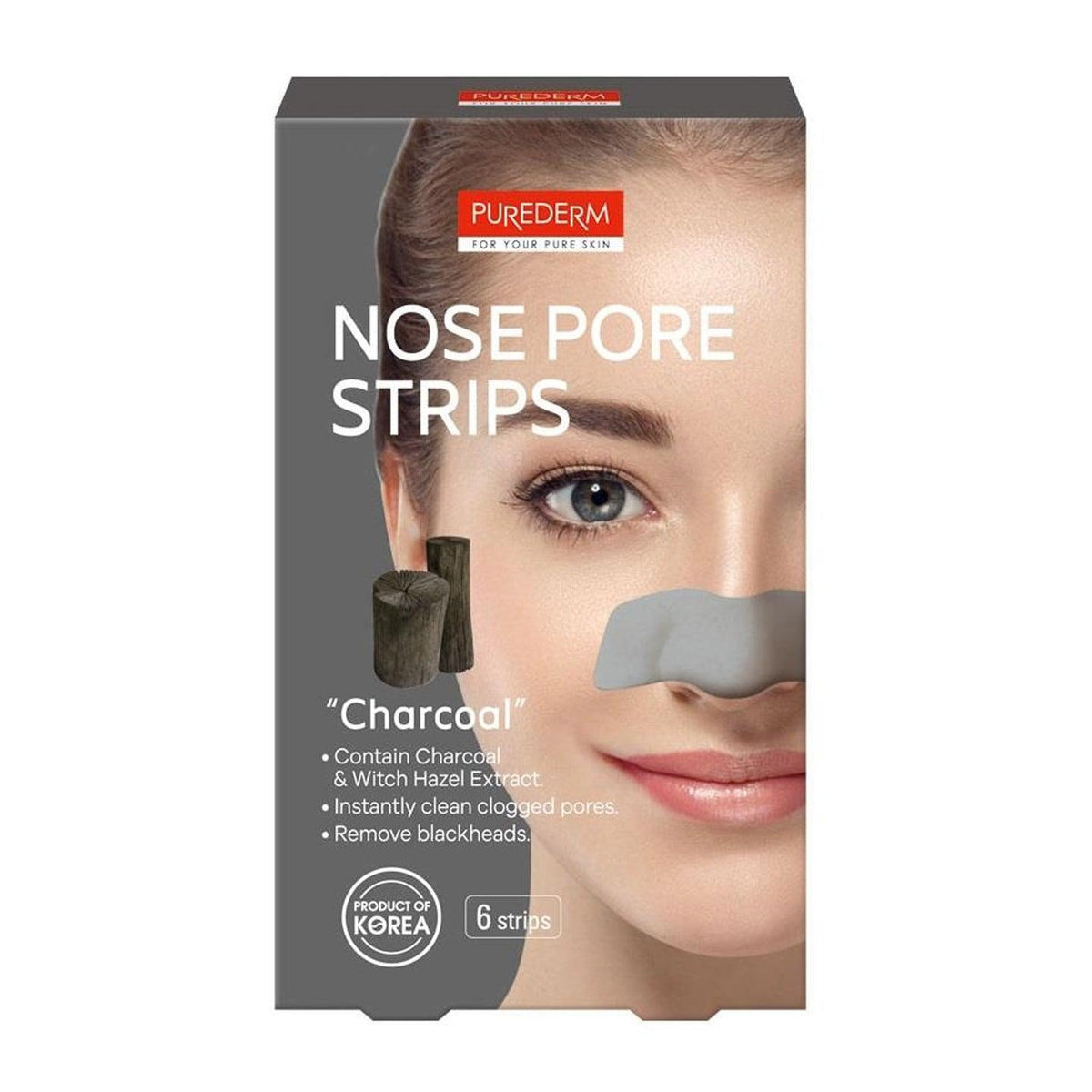 Purederm Nose Pore Strips (Charcoal) - 6 Strips - Pinoyhyper