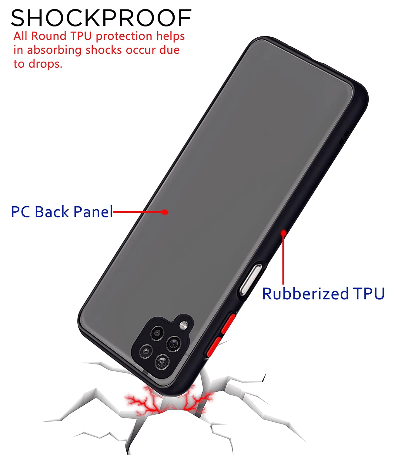 Samsung A22 Fashion Smoke Case With Ring Stand - Pinoyhyper