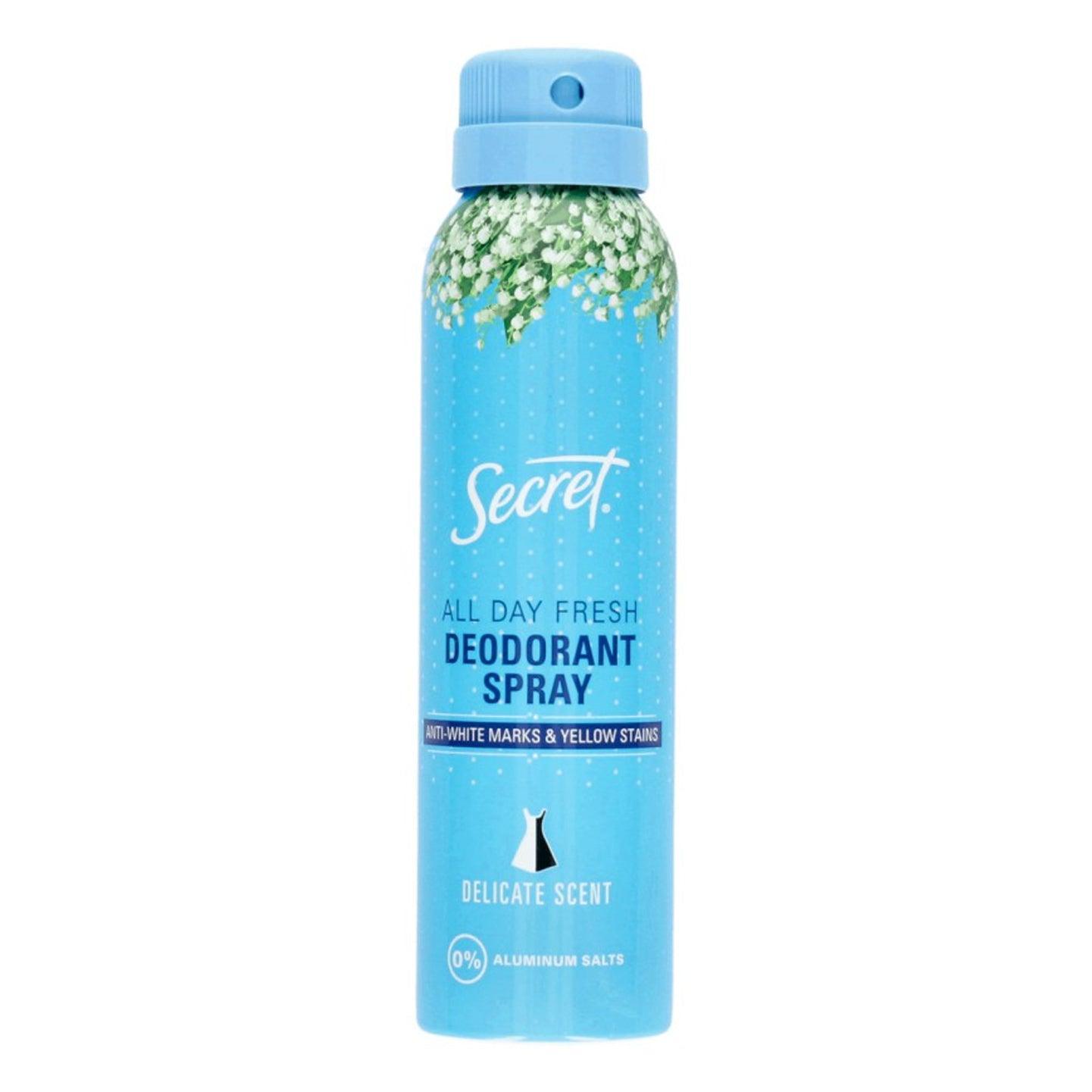 Secret All Day Fresh Delicate Scent Deodorant Spray - 150ml - Pinoyhyper