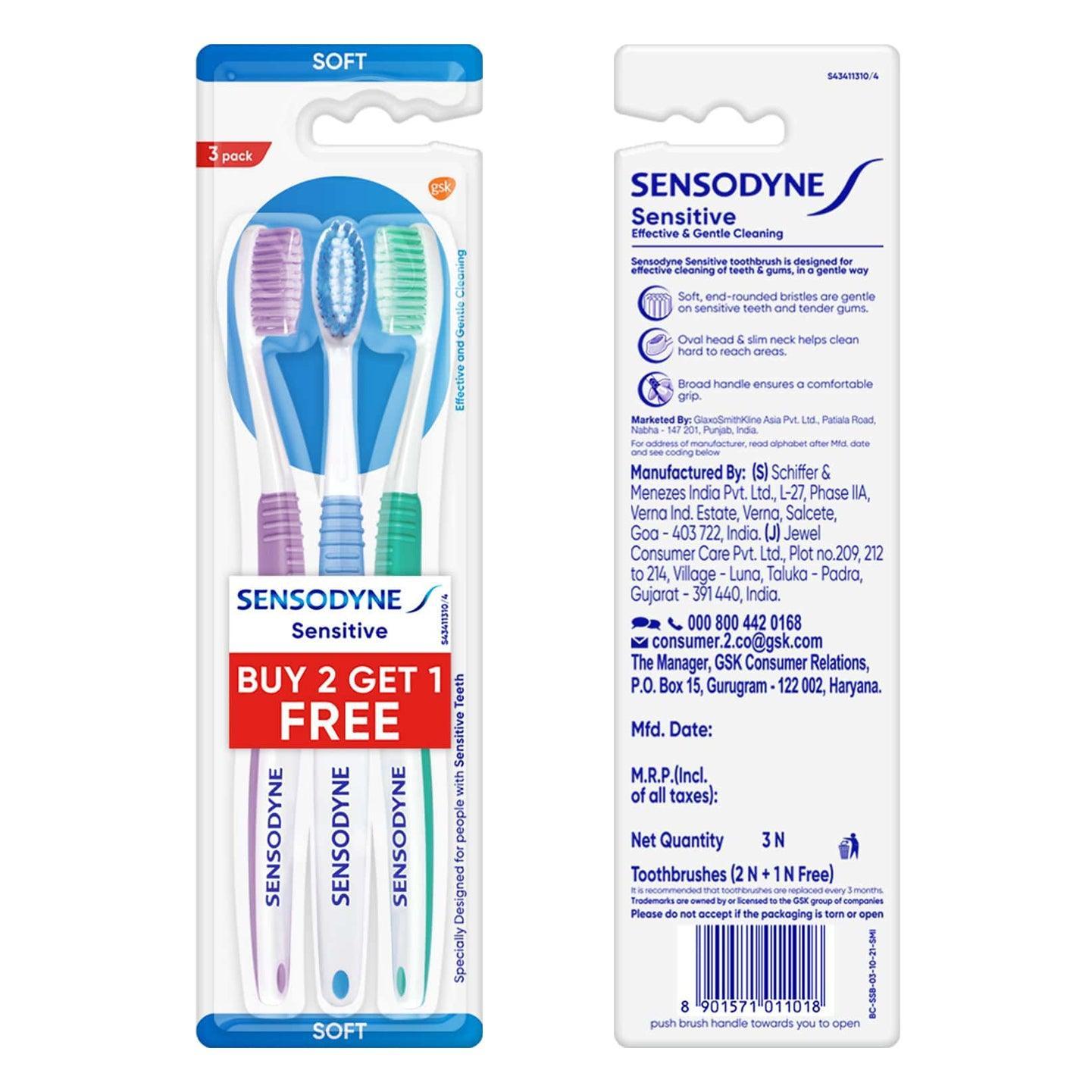 Sensodyne Toothbrush For Soft Sensitive Teeth (Pack of 3) - Pinoyhyper