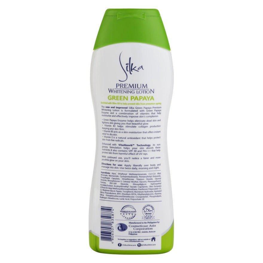 Silka Whitening Lotion Green Papaya With Olive Oil SPF30 - 200ml - Pinoyhyper