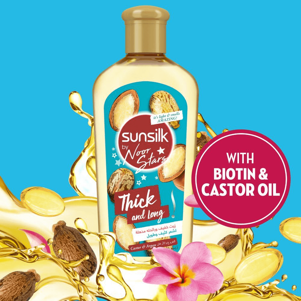 Sunsilk Thick & Long With Castor & Argan Hair Oil - 250ml - Pinoyhyper