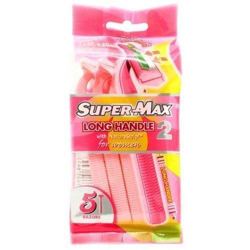 SuperMax Ladies Long Handle Razor, Pack of 5 - Pinoyhyper