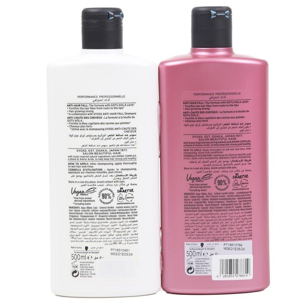 Syoss Anti-Hair Fall Shampoo + Conditioner Combo Pack- 500ml+500ml - Pinoyhyper