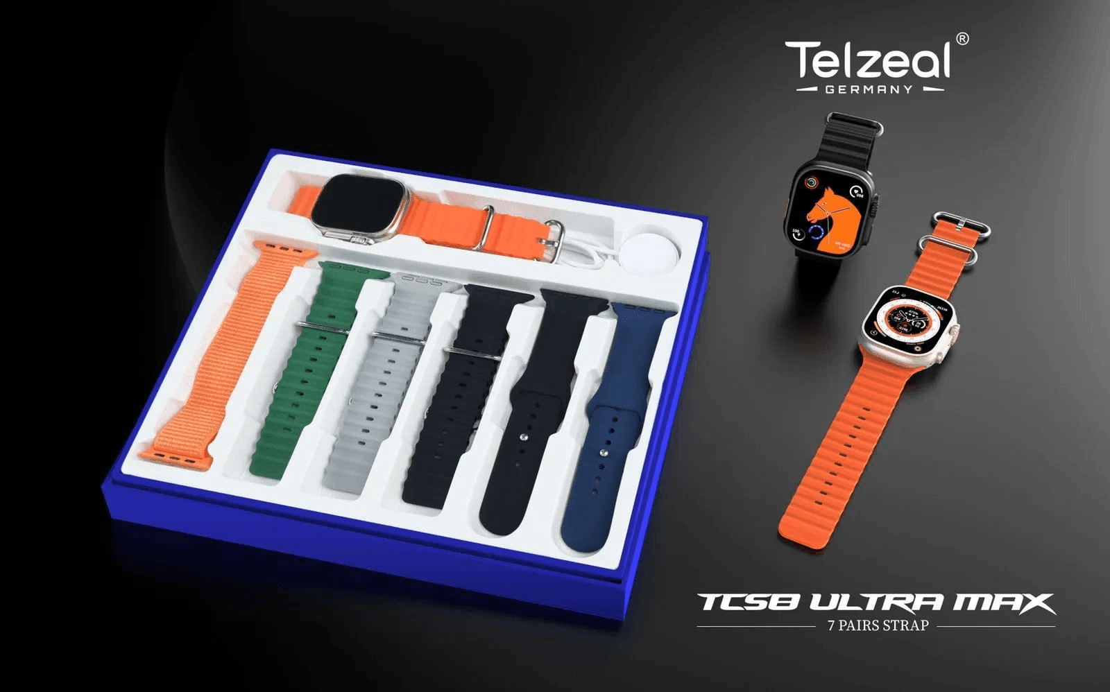 Telzeal TC58 Ultra Max Smart Watch With 7 Pairs Strap - Pinoyhyper