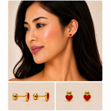 Elegant Heart-Shaped Stud Earrings - 127