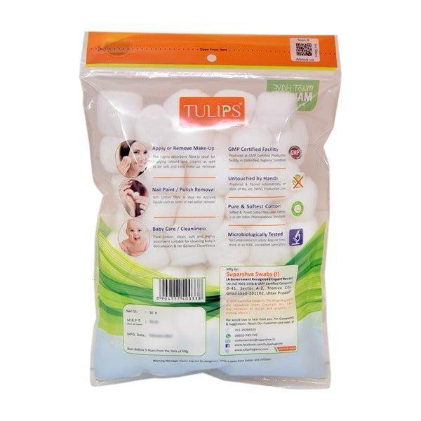 Tulips Cotton Balls - White 50 Pcs - Pinoyhyper