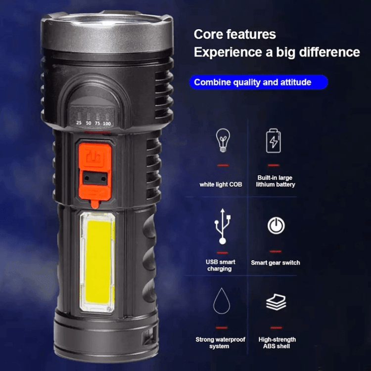 USB Rechargeable Portable LED Flashlight L-822 - Pinoyhyper