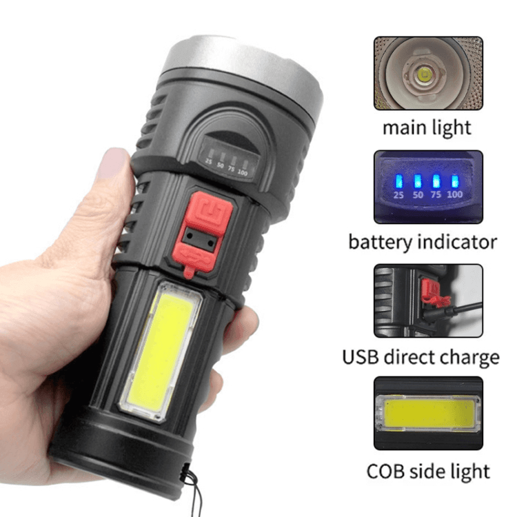 USB Rechargeable Portable LED Flashlight L-822 - Pinoyhyper