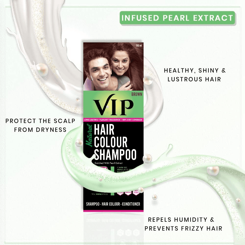 VIP Hair Colour Shampoo Brown - 180ml - Pinoyhyper