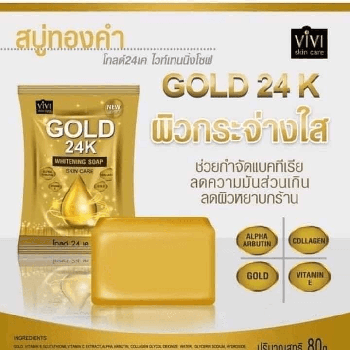 Vivi Skin Care Gold 24K Whitening Soap - 80g - Pinoyhyper