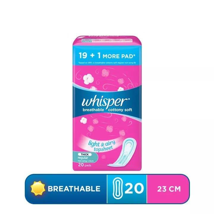 Whisper Cottony Soft Non-Wing Sanitary Napkin (19+1 pads) - Pinoyhyper