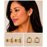 Four-Leaf Clover Stud Earrings - 125