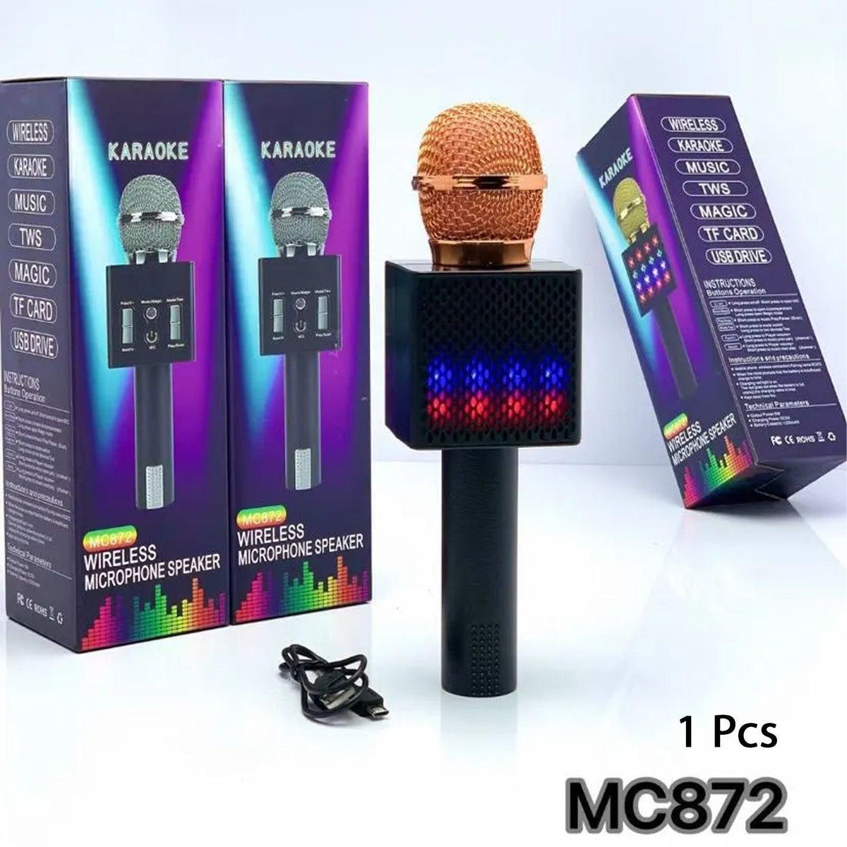 Wireless Bluetooth Karaoke Microphone LoudSpeaker - MC872 - Pinoyhyper