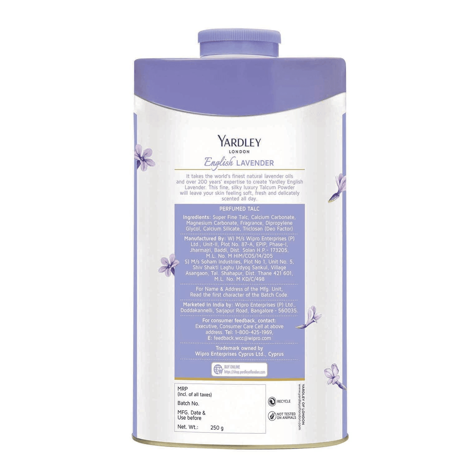 Yardley Talcum English Lavender Powder 250g - Pinoyhyper